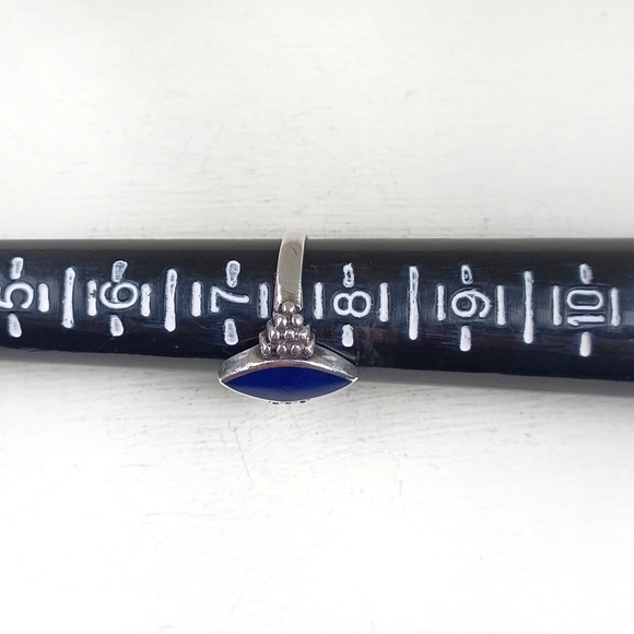 Sterling Silver Blue Stone Ring - Picture 8 of 9